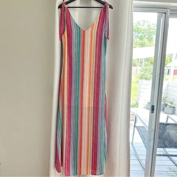 Andree by Unit Dresses | Andree by Unit Size Medium Striped Tank Maxi Dress Colorful Sleeveless | Color: Blue/Pink | Size: M | Erikainman's Closet